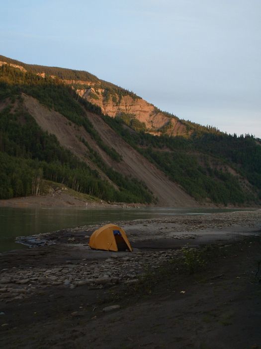 Scatter River camp at Sunset