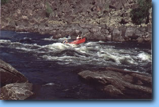 Charging down Deadman's Canyon on the Porcupine River